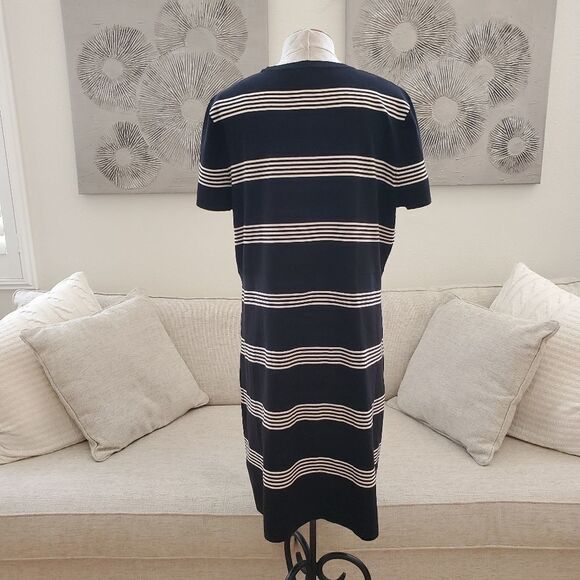 Anne Klein Striped Short Sleeve Midi Dress - Picture 7 of 12